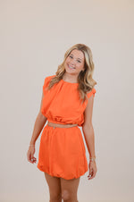 Orange Set with Bubble Skirt