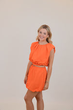 Orange Set with Bubble Skirt