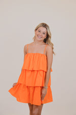 Three Tier Dress, Orange