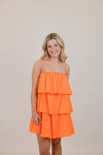 Three Tier Dress, Orange