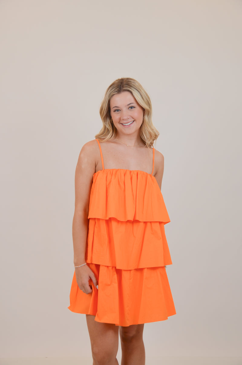 Three Tier Dress, Orange
