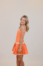 Contrast Binding Detail V-Neck Mini Dress