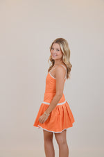 Contrast Binding Detail V-Neck Mini Dress