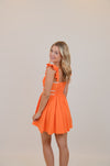 Frill Shoulder Strap Mini Dress with Contrast