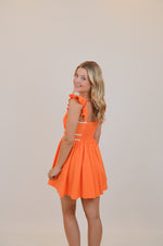 Frill Shoulder Strap Mini Dress with Contrast
