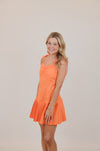 Sweetheart Neckline with Pleats Orange Dress