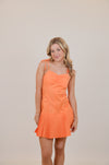 Sweetheart Neckline with Pleats Orange Dress