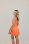 Sweetheart Neckline with Pleats Orange Dress