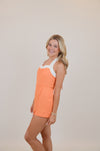 Orange Halter Tie Romper with Wrap Skort