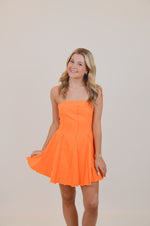 Strapless Denim Mini Dress with Raw Edges