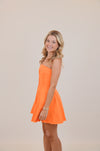 Strapless Denim Mini Dress with Raw Edges