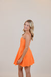 Strapless Denim Mini Dress with Raw Edges