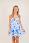 Blue Palm Dress