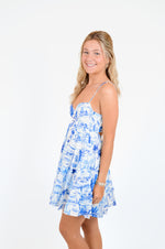 Blue Palm Dress