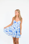 Blue Palm Dress