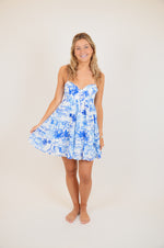 Blue Palm Dress