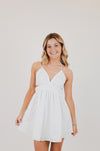 White Cutout Ruched Mini Dress