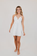 White Cutout Ruched Mini Dress