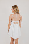 White Cutout Ruched Mini Dress