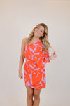 One Shoulder Bold Tropics Bodycon Dress
