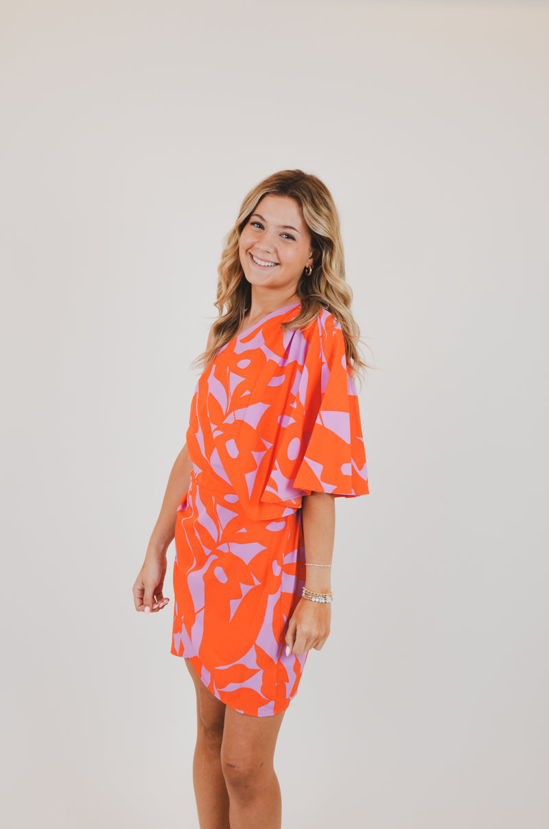 One Shoulder Bold Tropics Bodycon Dress