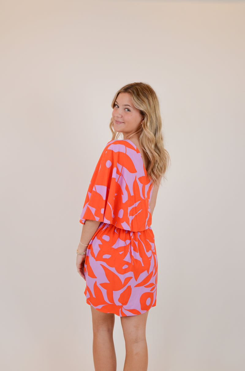 One Shoulder Bold Tropics Bodycon Dress