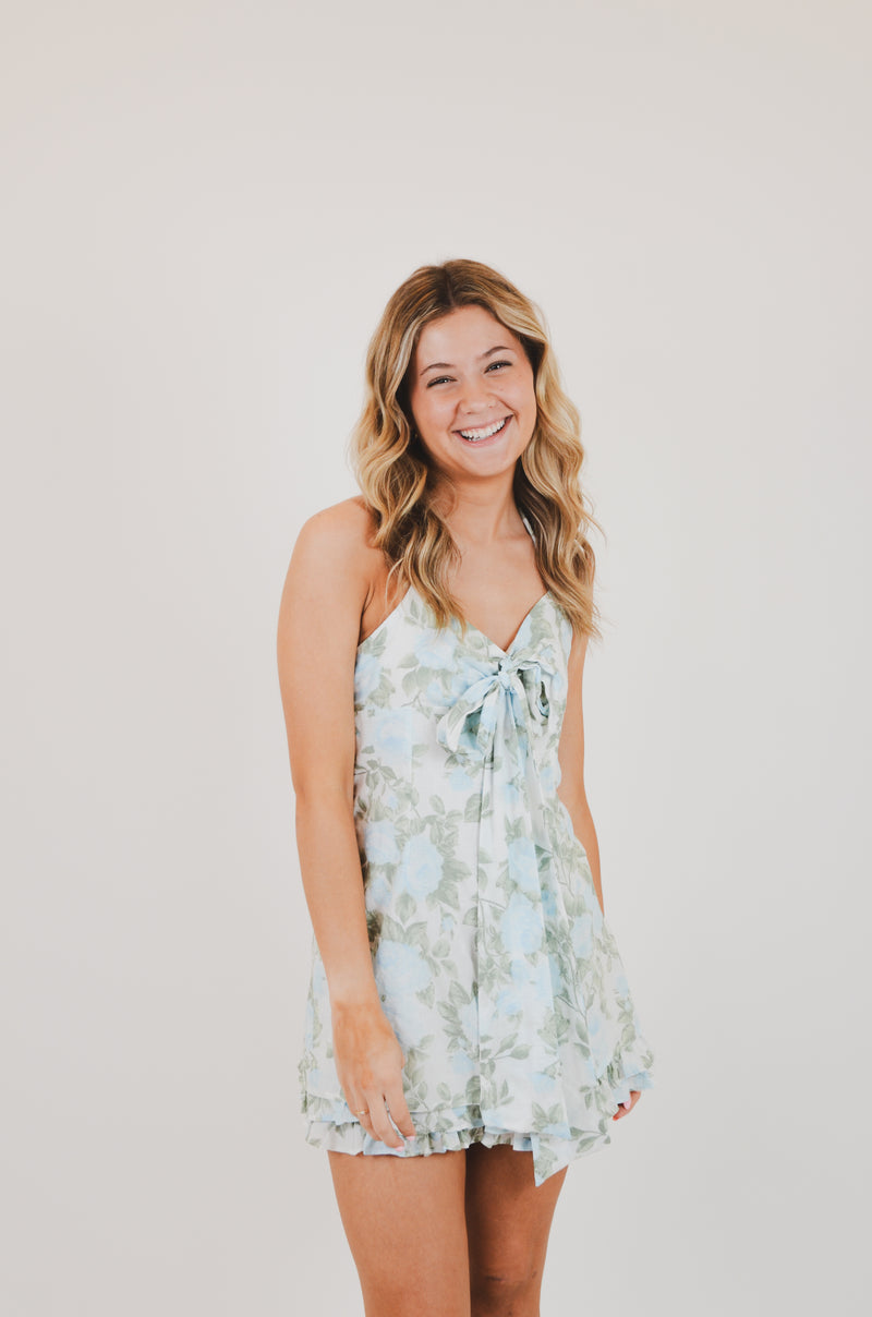 Blue Rose Mini Dress