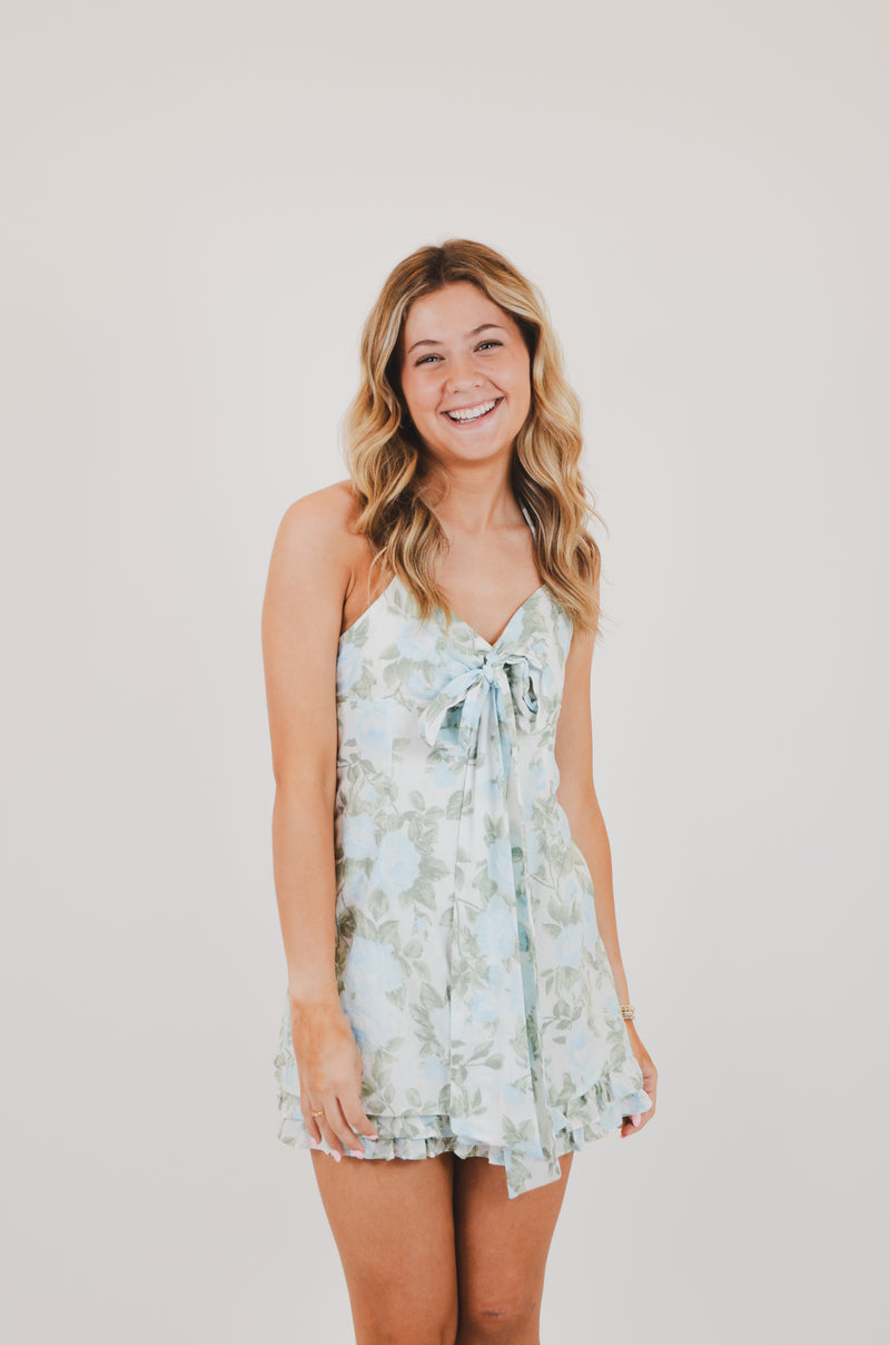 Blue Rose Mini Dress