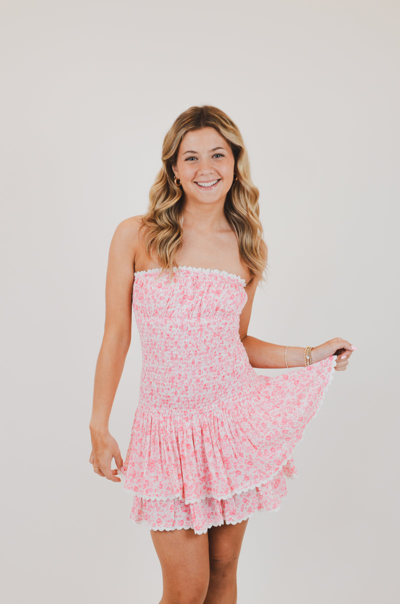 Smocked Body with Lace Trim