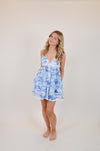 Blue Palm Tree Swing Mini Dress