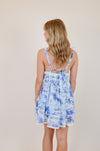 Blue Palm Tree Swing Mini Dress