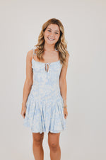 Blue Square Neck with Tie Straps