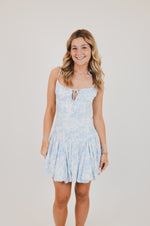 Blue Square Neck with Tie Straps