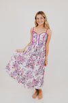 Paisley Print Contrast Binding Midi Dress