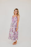 Paisley Print Contrast Binding Midi Dress