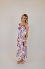 Paisley Print Contrast Binding Midi Dress