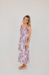 Paisley Print Contrast Binding Midi Dress