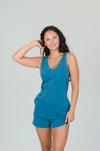 Dark Teal Knit Romper