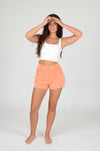 Washed Tangerine Denim Shorts