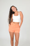 Washed Tangerine Denim Shorts