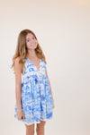 Blue Palm Tree Swing Mini Dress