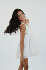 White Cutout Ruched Mini Dress