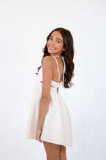 White Cutout Ruched Mini Dress