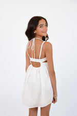 White Cutout Ruched Mini Dress