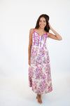 Paisley Print Contrast Binding Midi Dress