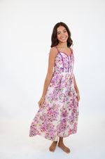 Paisley Print Contrast Binding Midi Dress