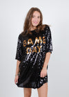 Gameday Sparkle Dress, Black