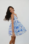 Blue Palm Tree Swing Mini Dress