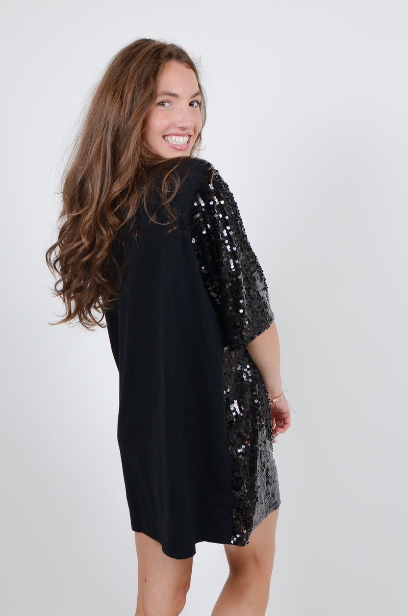 Gameday Sparkle Dress, Black