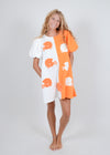 Half Orange, Half White Helmet Dress